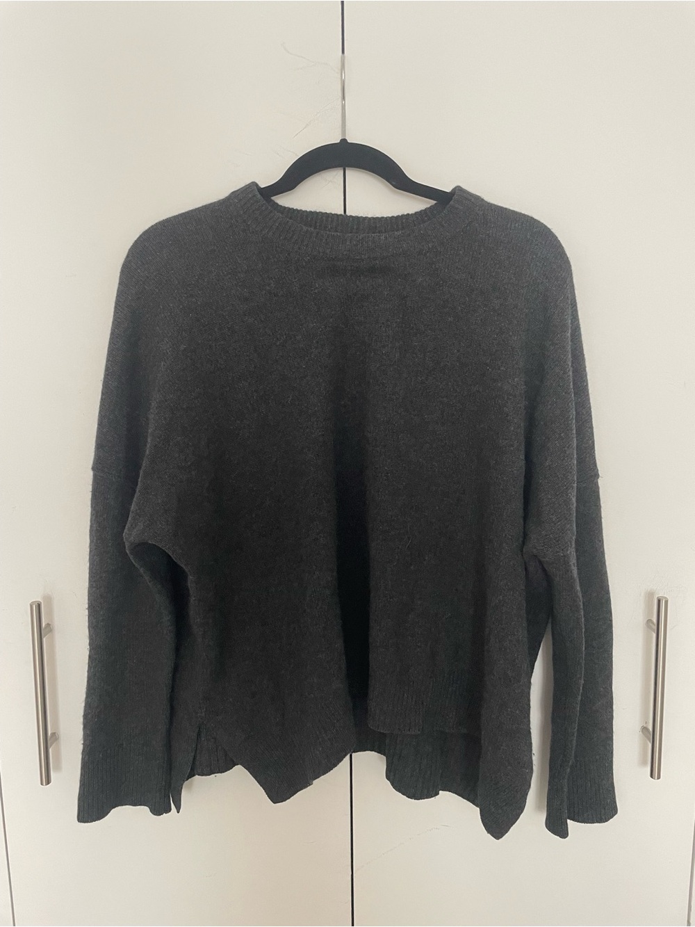 All Saints Charcoal Gray Crewneck Cashmere Sweater